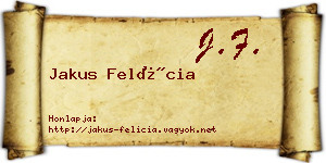 Jakus Felícia névjegykártya